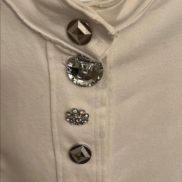 Neon Buddha White designed in Canada 🇨🇦 Jacket with sparkly buttons, XS - Picture 3 of 6